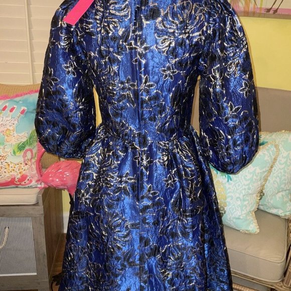 Lilly Pulitzer NWT Calyssa Party Dress Twilight Floral Brocade - Picture 10 of 12